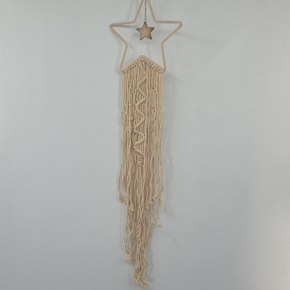 Bohemian Macrame Moon And Star Wall Art With Lights (Minor Assembly Required) - Picture 14 of 16